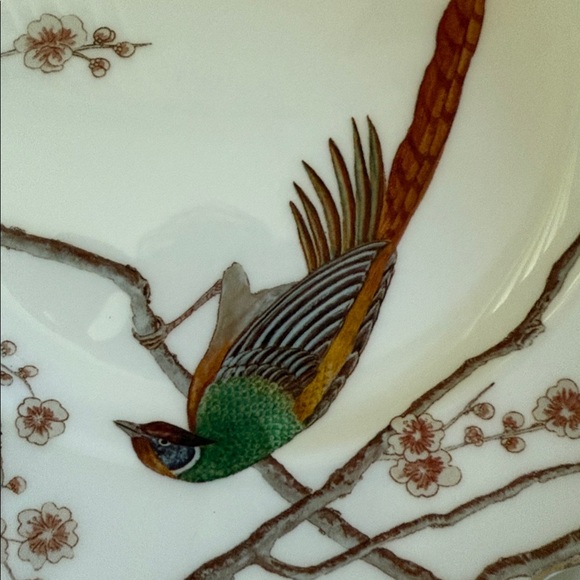 CB2 Chelsea Floral Plate - (goop collab)White and Silver Set of 6 - Picture 5 of 7